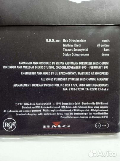 U. D. O. 1991. timebomb (germany)