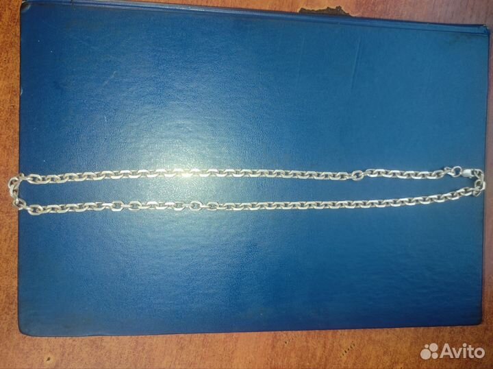Серебряная якорная цепь 60 см