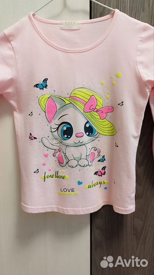 Лонгслив для девочки 122 размер