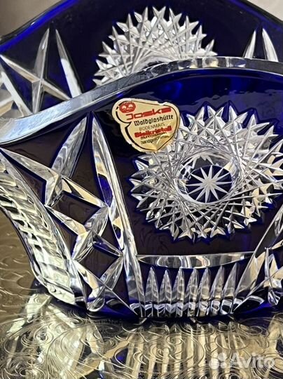 Ваза корзина хрустальная