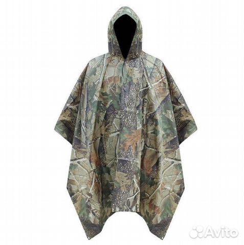 Дождевик плащ с капюшоном, плотный