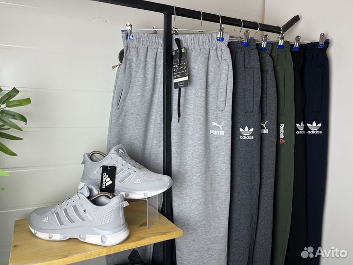 Спортивные мужские штаны Adidas 46 (S) серые