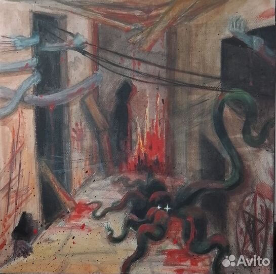 Картина 30х30 холст на подрамнике, акрил