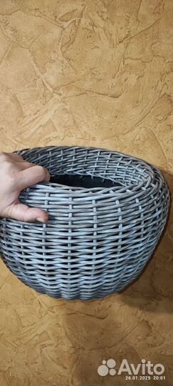 Кашпо из искусственного ротанга 12 л, 5 л