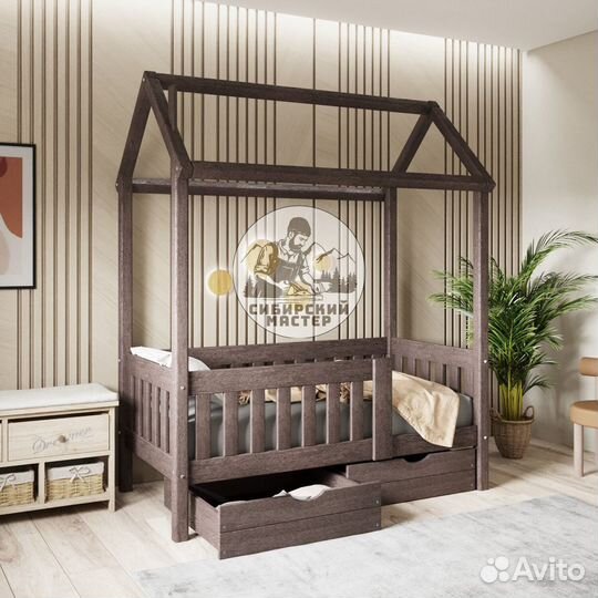Кровать домик деревянная