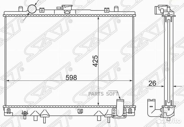 Радиатор охлаждения Митсубиси L200 2.5 D 4WD 96-07