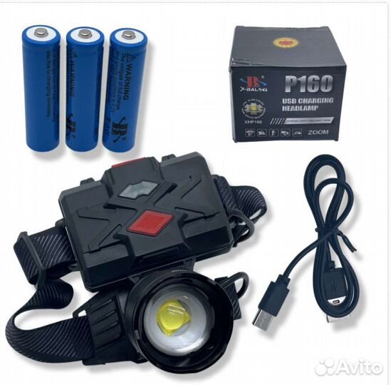 Фонарь налобный акамуляторный