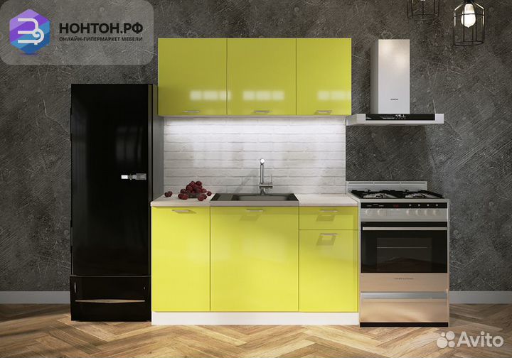 Кухня Ритмо 1.4м мдф лайм глянец