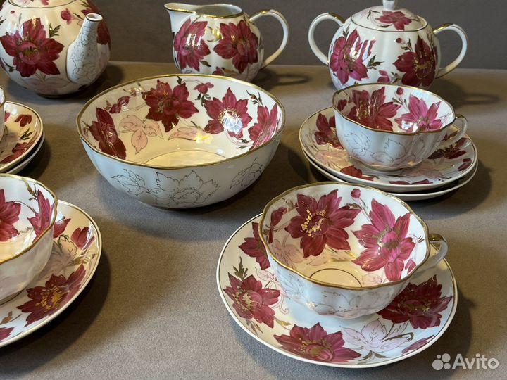 Чайный сервиз Астры, Дулево 1958 год, редкость