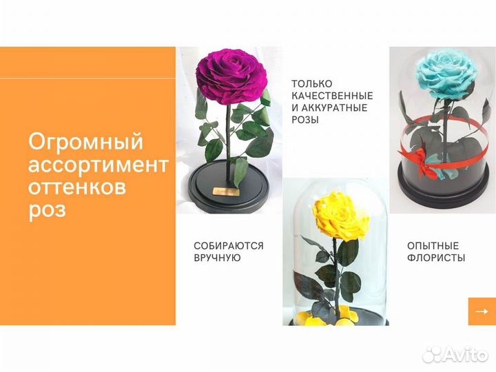 Роза в колбе. Любые размеры