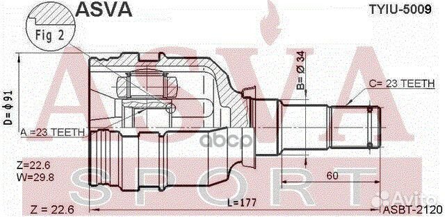 ШРУС внутренний перед лев tyiu5009 asva