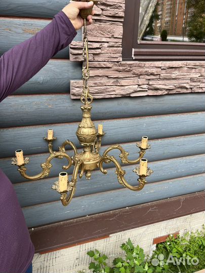 Люстра бронза на 6 свечей Франция