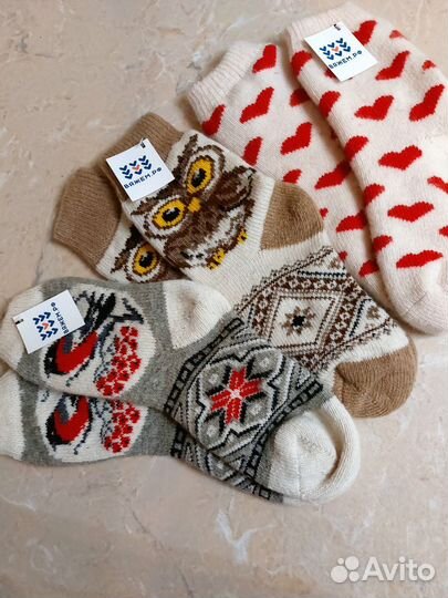 Тёплые вязаные шерстяные носки