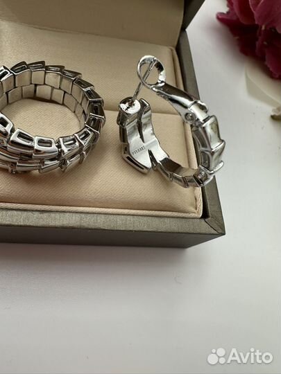 Сеьги и кольцо bvlgari