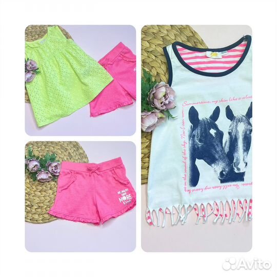 Пакет фирменных летних вещей для девочки 98-104