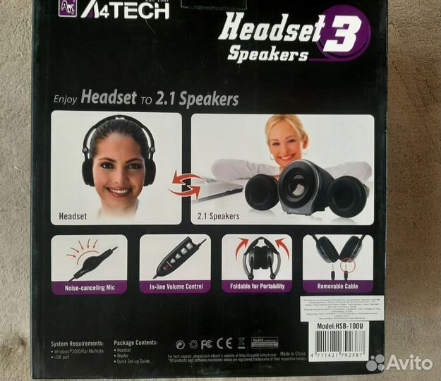 Колонка Наушники/гарнитура А4tech Headset Speakers