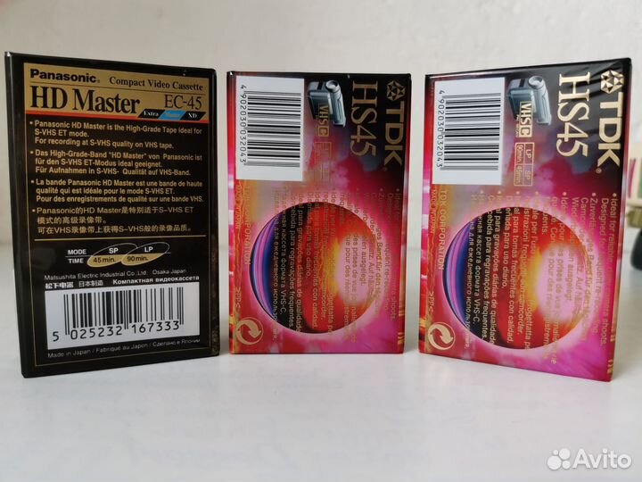 Видеокассеты TDK HS45, Panasonic HD Master EC-45