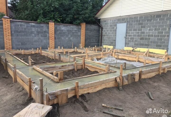 Заливка Фундамента Отмостки двора Бетонные работы