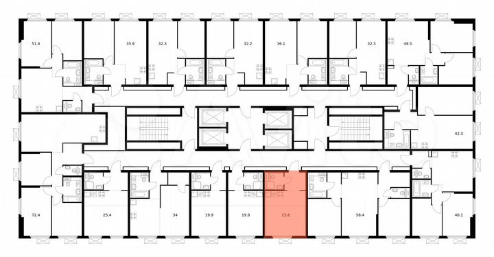 Квартира-студия, 23,6 м², 2/28 эт.