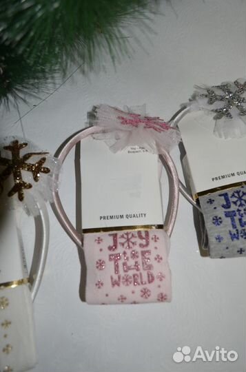 Колготки для девочек новогодние с ободком 4-5 лет