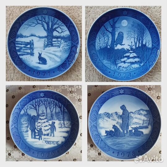Винтажные коллекционные рождественские тарелки