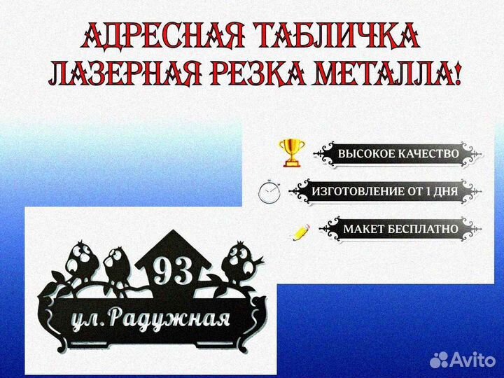 Стильная адресная табличка