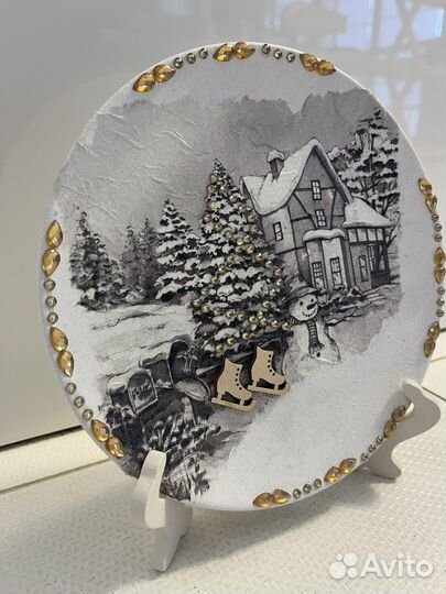 Новогодняя 3d тарелка