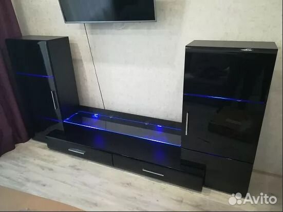 Гостиная Домино черный глянец