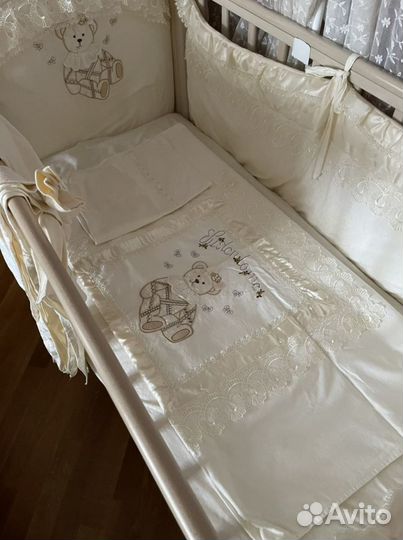 Комплект с балдахином в кроватку Золотой Гусь