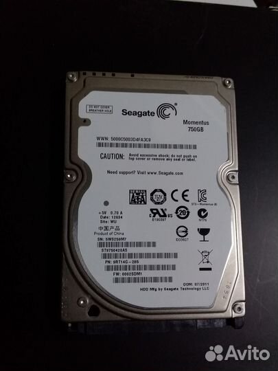 Жесткий диск для ноута или компа 750 gb