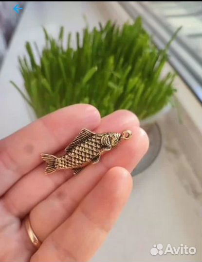 Подвеска Рыбы знак зодиака ручная работа бронза