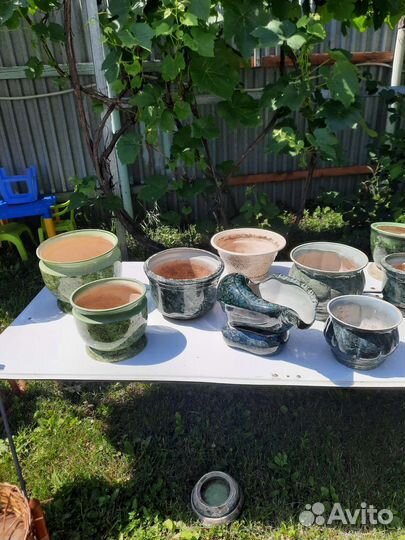 Керамические горшки для цветов бу