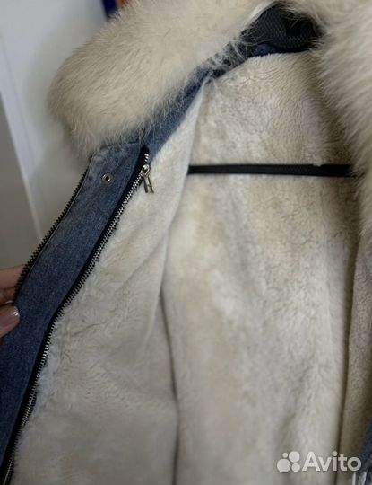 Джинсовая куртка с мехом