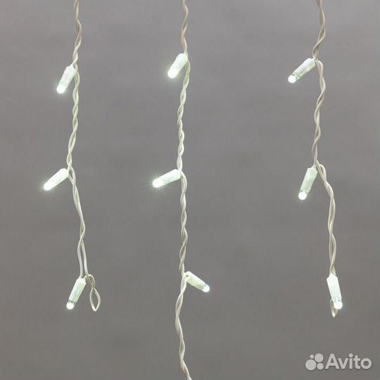 Гирлянда светодиодная «Айсикл» (бахрома) 2.4х0.6м 76LED бел. 7Вт 230В IP65 провод бел. (нужен шнур п