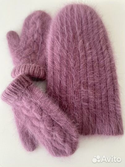 Шапка Варежки комплект ангора