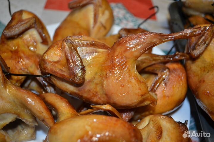 Копчёное мясо перепелов, перепелиные яйца