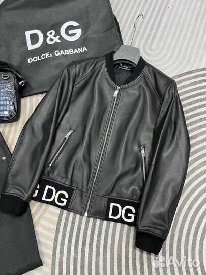 Кожаный бомбер Dolce Gabbana