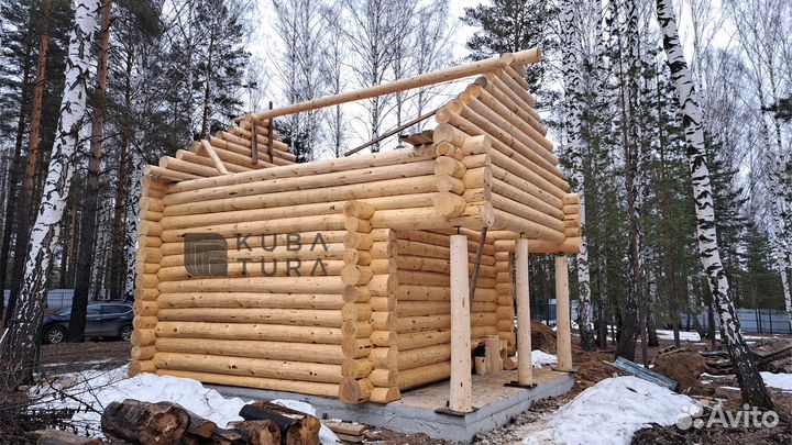 Баня дом из сруба, дикая рубка, сруб для бани