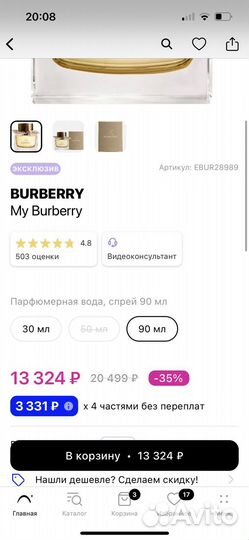Туалетная вода женская burberry