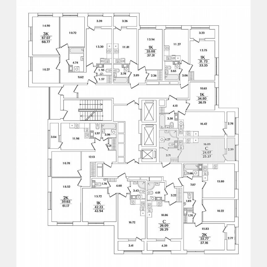 Квартира-студия, 25,4 м², 8/22 эт.