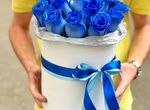 Синие розы в коробочке