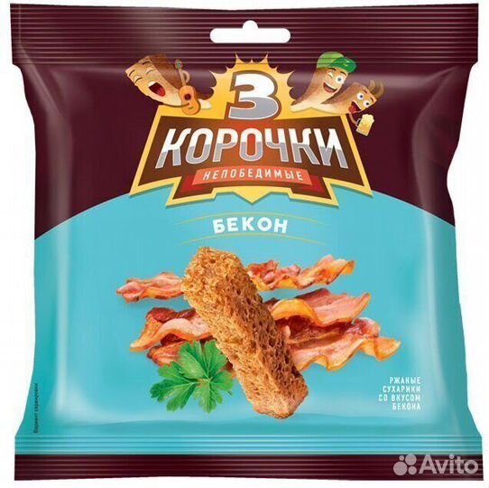 Сухарики 3 Корочки со вкусом Бекона 40 г