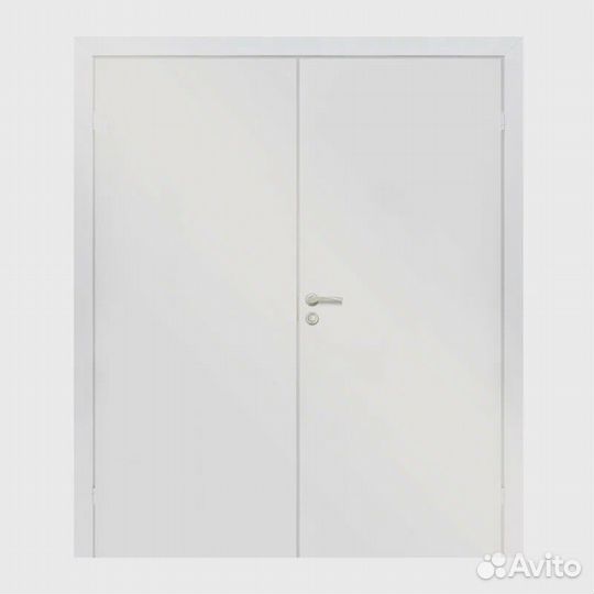 Дверь двухстворчатая распашная белая