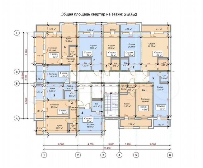 1-к. квартира, 24 м², 5/8 эт.