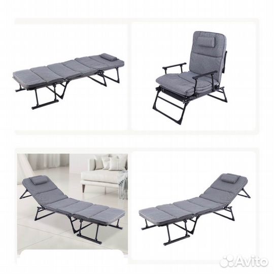 Шезлонг/раскладушка/кресло с матрасом