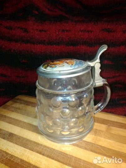 Кружка пивная старинная, стекло