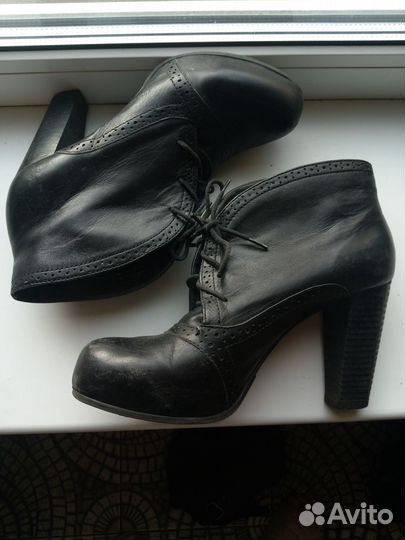 Ботильоны кожаные