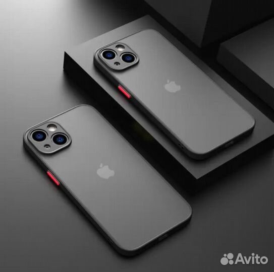 Чехол матовый для iPhone 14 13 12 15 Pro Max Mini