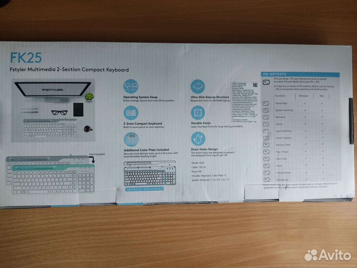 Клавиатура проводная A4Tech Fstyler FK25