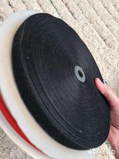 Лента-липучка чёрная 20мм бобина 25м